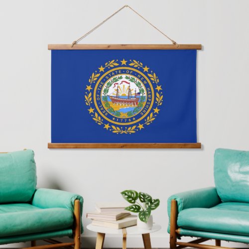 Wall tapestry with flag of New Hampshire USA