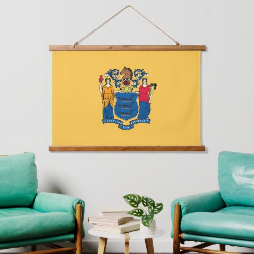 Wall tapestry with flag of New Jersey USA