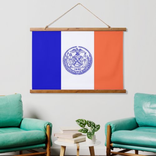 Wall tapestry with flag of New York City USA