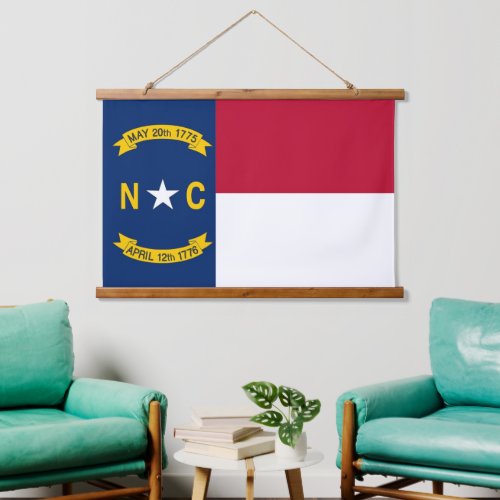 Wall tapestry with flag of North Carolina USA