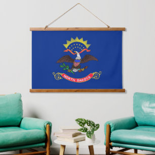 Wall tapestry with flag of North Dakota, U.S.A.