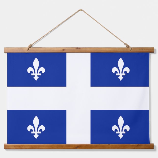 Wall Tapestry with flag of Quebec, Canada (Front)