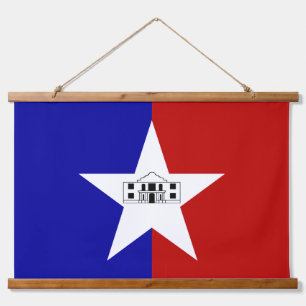 Wall Tapestry with flag of San Antonio, U.S.A.
