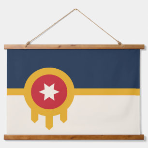 Wall Tapestry with flag of Tulsa, Oklahoma