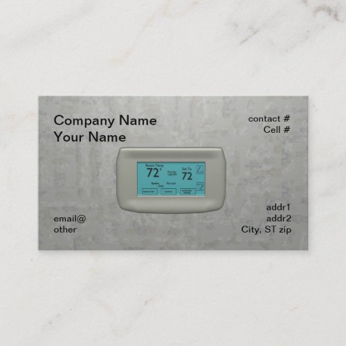 wall thermostat on cool business card templates