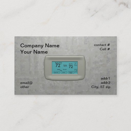 Customizable wall thermostat on cool business card templates