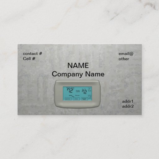 Customizable wall thermostat on heat business card