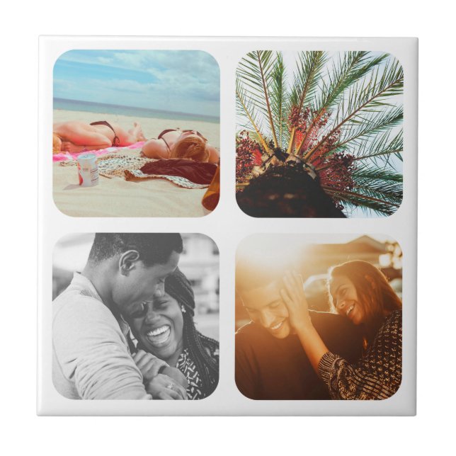 Wall Tile 4 Photo Template Rounded Home (Front)