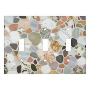 Wall tile matching terrazzo Pattern Light Switch Cover