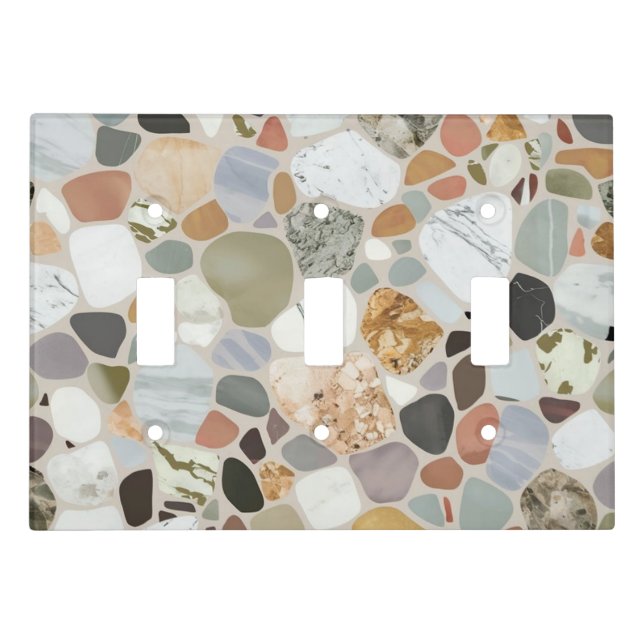 Wall tile matching terrazzo Pattern Light Switch Cover (Front)
