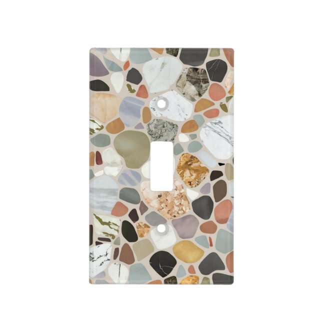 Wall tile matching terrazzo Pattern Light Switch Cover (Front)