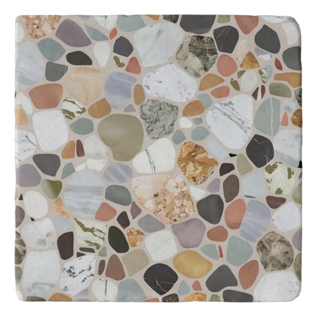 Wall tile matching terrazzo Pattern Trivet (Front)