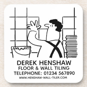 Wall Tiler or Wall Tiling Beverage Coaster
