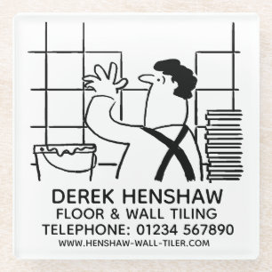 Wall Tiler or Wall Tiling Glass Coaster