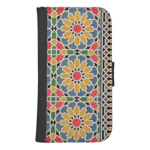 Wall tiles from the mihrab of the Mosque of Cheykh Galaxy S4 Wallet Case
