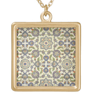 Wall tiles of Qasr Rodouan, from 'Arab Art as Seen Gold Plated Necklace