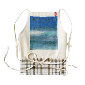 Wall trying to stop waves zazzle HEART apron