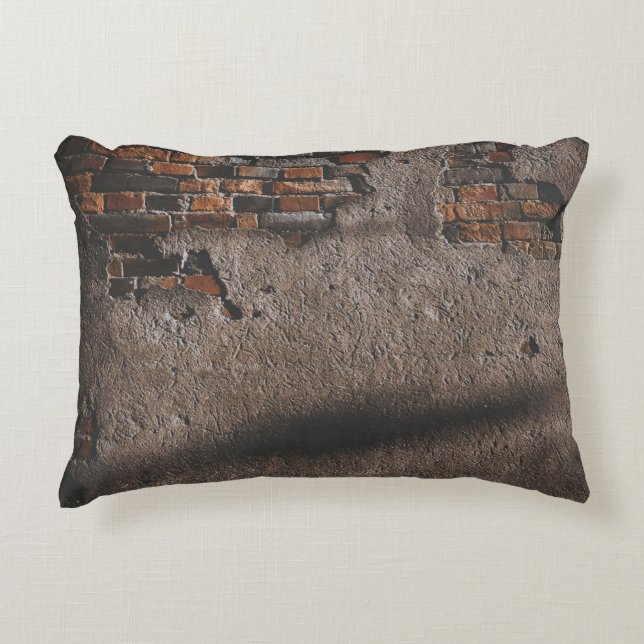 Wall with broken bricks accent pillow (Front)