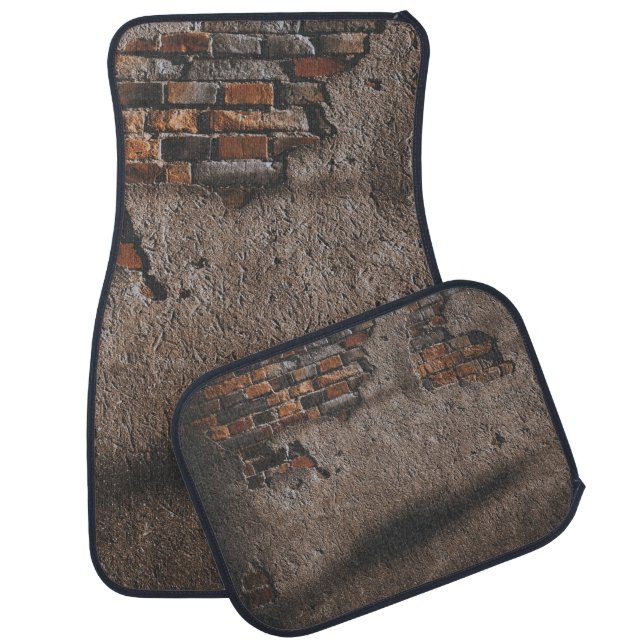 Wall with broken bricks car floor mat (Set)