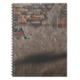 Wall with broken bricks notebook