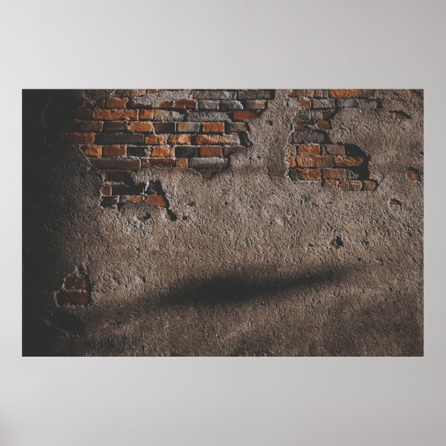Wall with broken bricks poster (Front)