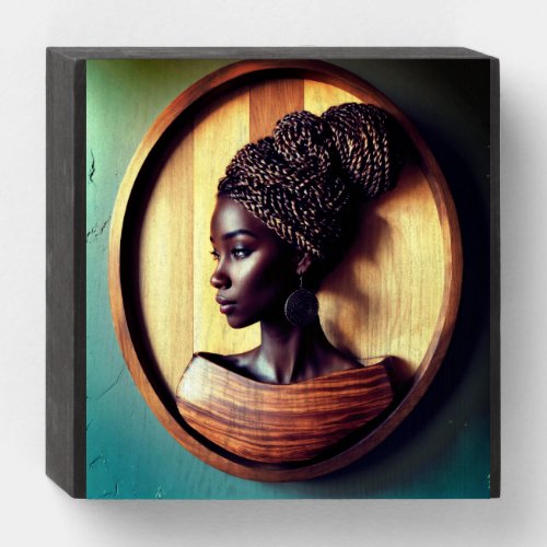 Wall Wood Art Collection Featuring Girl Images Wooden Box Sign