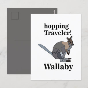 Wallaby Animal Hopping Traveler Wildlife Funny Postcard