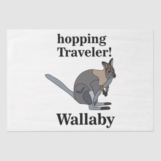 Wallaby Animal Hopping Traveler Wildlife Funny Tissue Paper (Front)