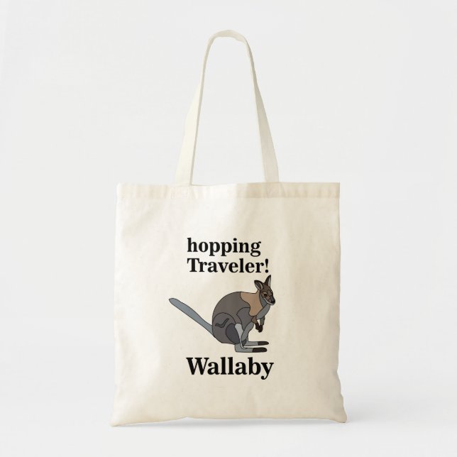 Wallaby Animal Hopping Traveler Wildlife Funny Tote Bag (Front)