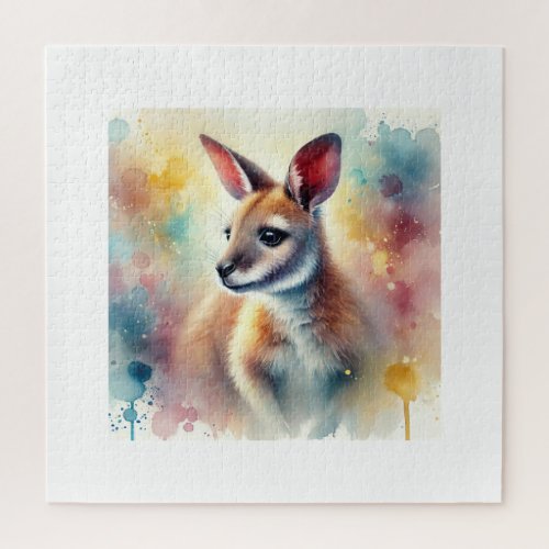 Wallaby in Watercolor 050724AREF122 _ Watercolor Jigsaw Puzzle