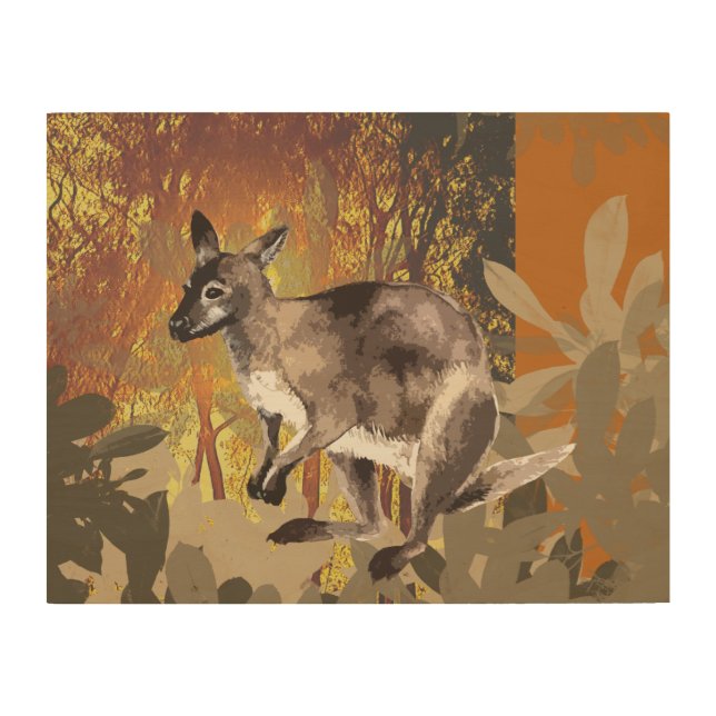 Wallaby  wood wall art (Front)