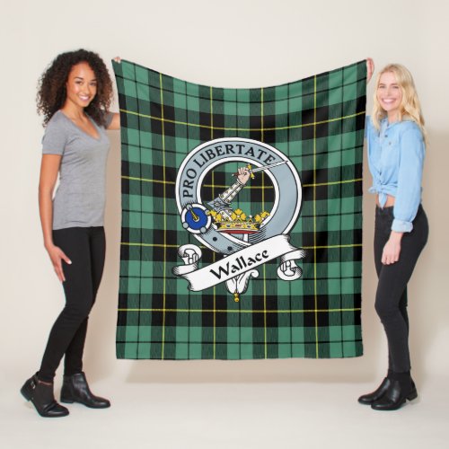 Wallace Ancient Clan Badge Tartan Plaid Fleece Blanket