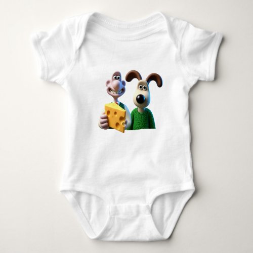 Wallace and Gromit is a beloved British stop_mot Baby Bodysuit
