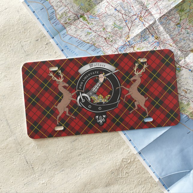Wallace Badge & Tartan License Plate (In Situ)