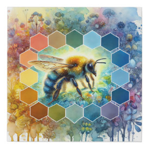 Wallace bee painting 130724AREF109 - Watercolor Faux Canvas Print