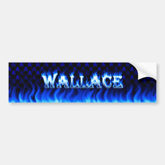 Wallace blue fire and flames bumper sticker design