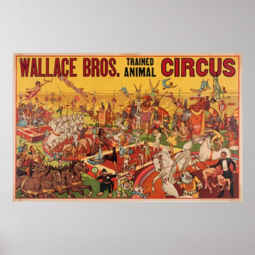 Wallace Bros Trained Animal Circus Poster