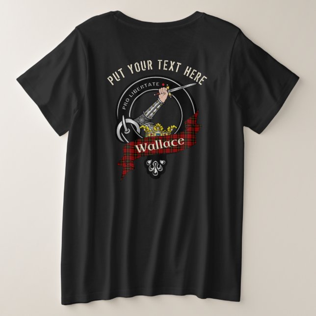 Wallace Clan Badge Plus Size T-Shirt (Design Back)