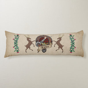 Wallace Clan Badge & Tartan Body Pillow