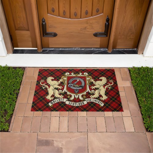 Wallace Clan Badge  Tartan  Doormat