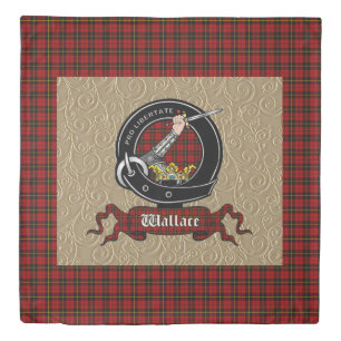 Wallace Clan Badge & Tartan Duvet Cover