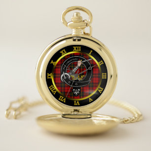 Wallace Clan Badge & Tartan Gold Pocket Watch