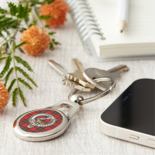 Wallace Clan Badge & Tartan Keychain