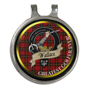 Wallace Clan Badge & Tartan Personalized Golf Hat Clip