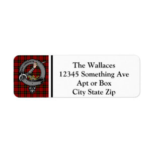 Wallace Clan Badge & Tartan Personalized Labels