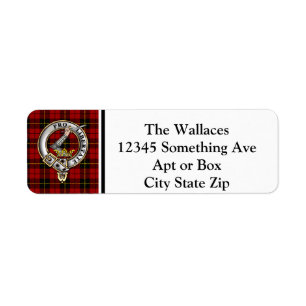 Wallace Clan Badge & Tartan Personalized Labels
