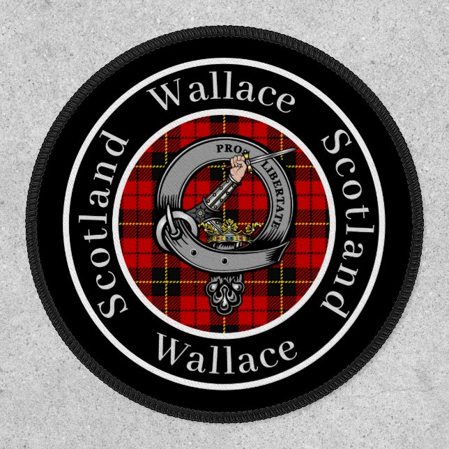 Wallace Clan Badge & Tartan Personalized Patch (Front)