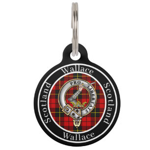 Wallace Clan Badge & Tartan Personalized People Pet ID Tag