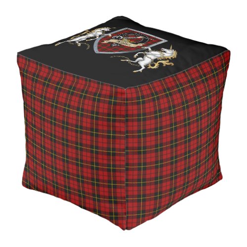 Wallace Clan Badge  Tartan Pouf