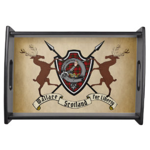 Wallace Clan Badge & Tartan Serving Tray